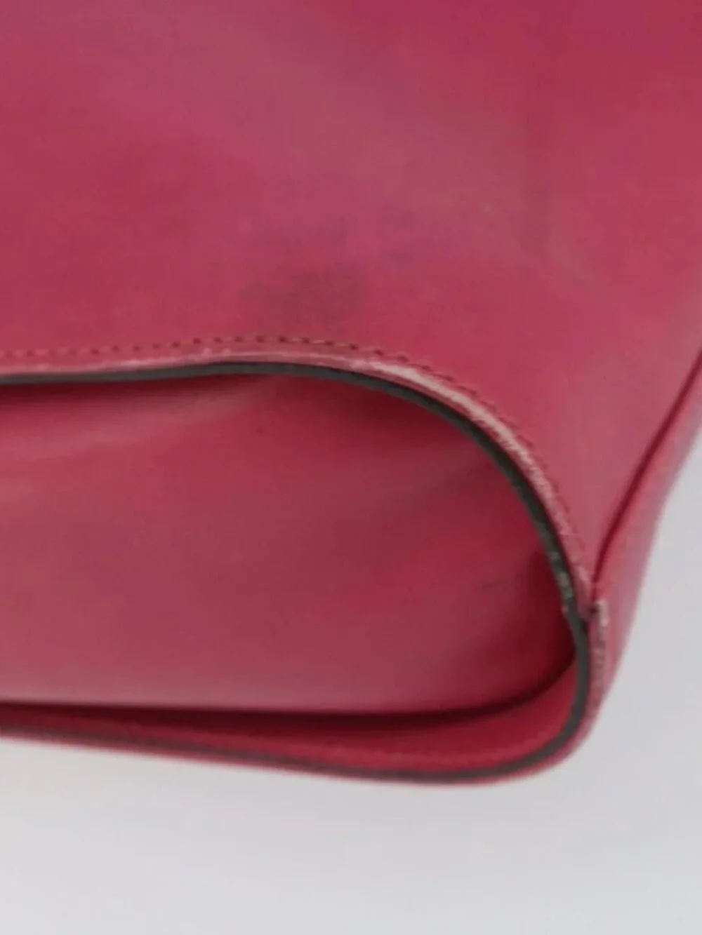 Salvatore Ferragamo Gancini Shoulder Bag Leather Pink Gold Auth 156730